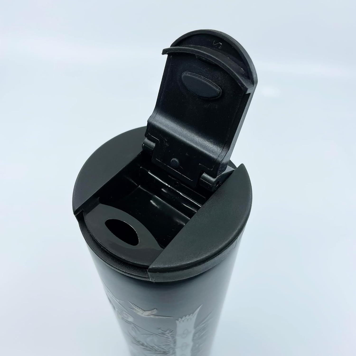 Botella de agua de viaje aislada al vacío, de acero inoxidable con tapa abatible segura, boca estándar, 16 onzas (orquídea)