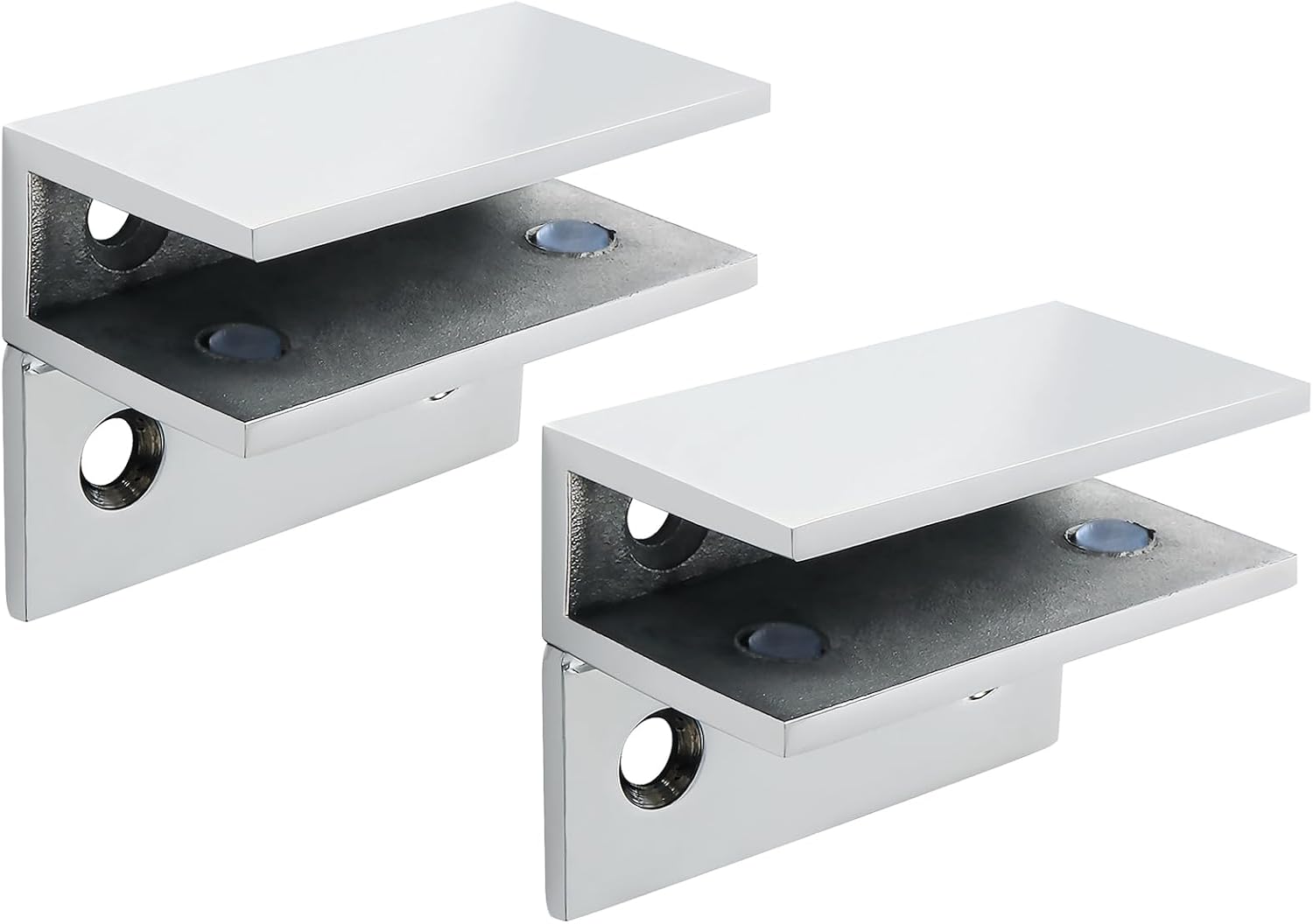 Alise Soporte de estante de vidrio ajustable para puerta de ducha, soporte de abrazadera resistente para estantes de vidrio de 0.315-0.472 in,
