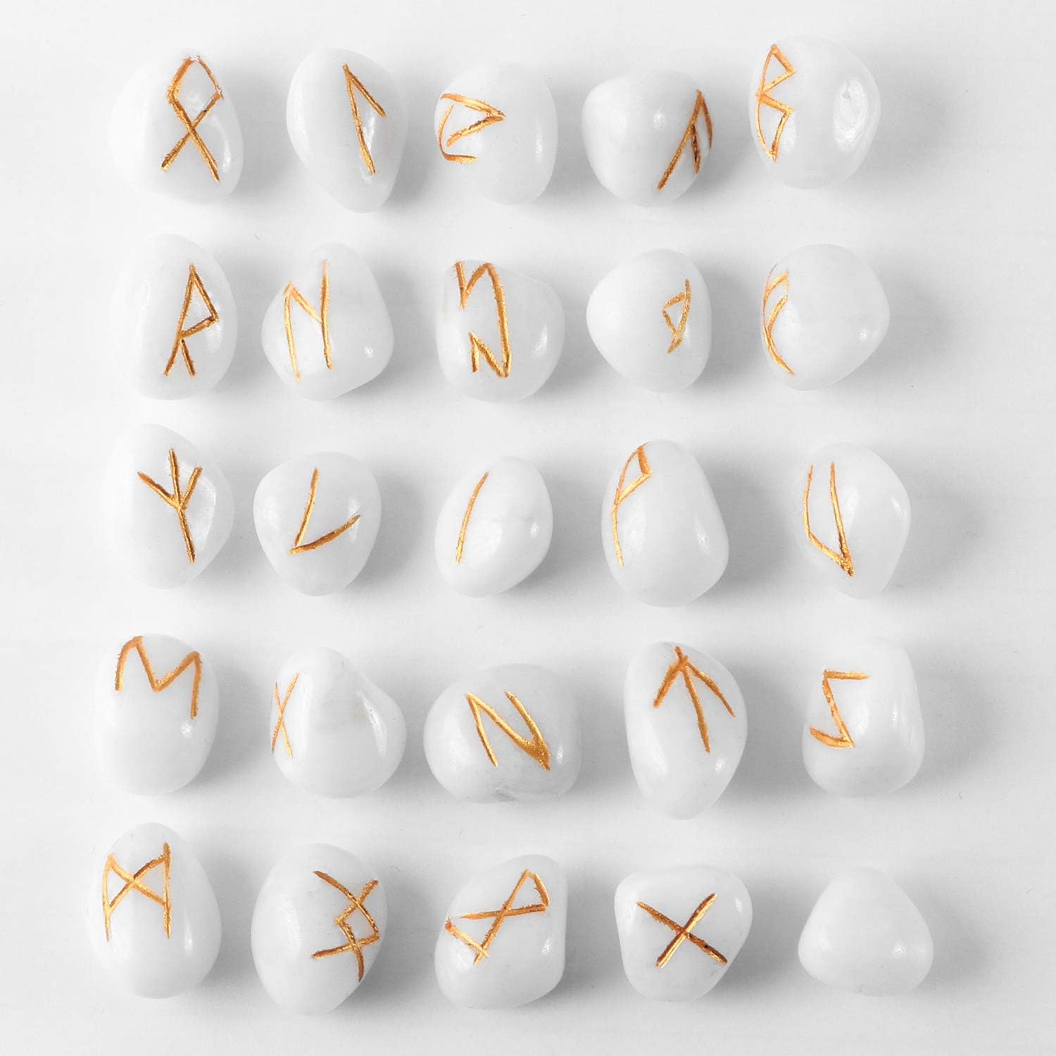 cosynee Piedras preciosas curativas de runas con bolsa (ágata blanca)