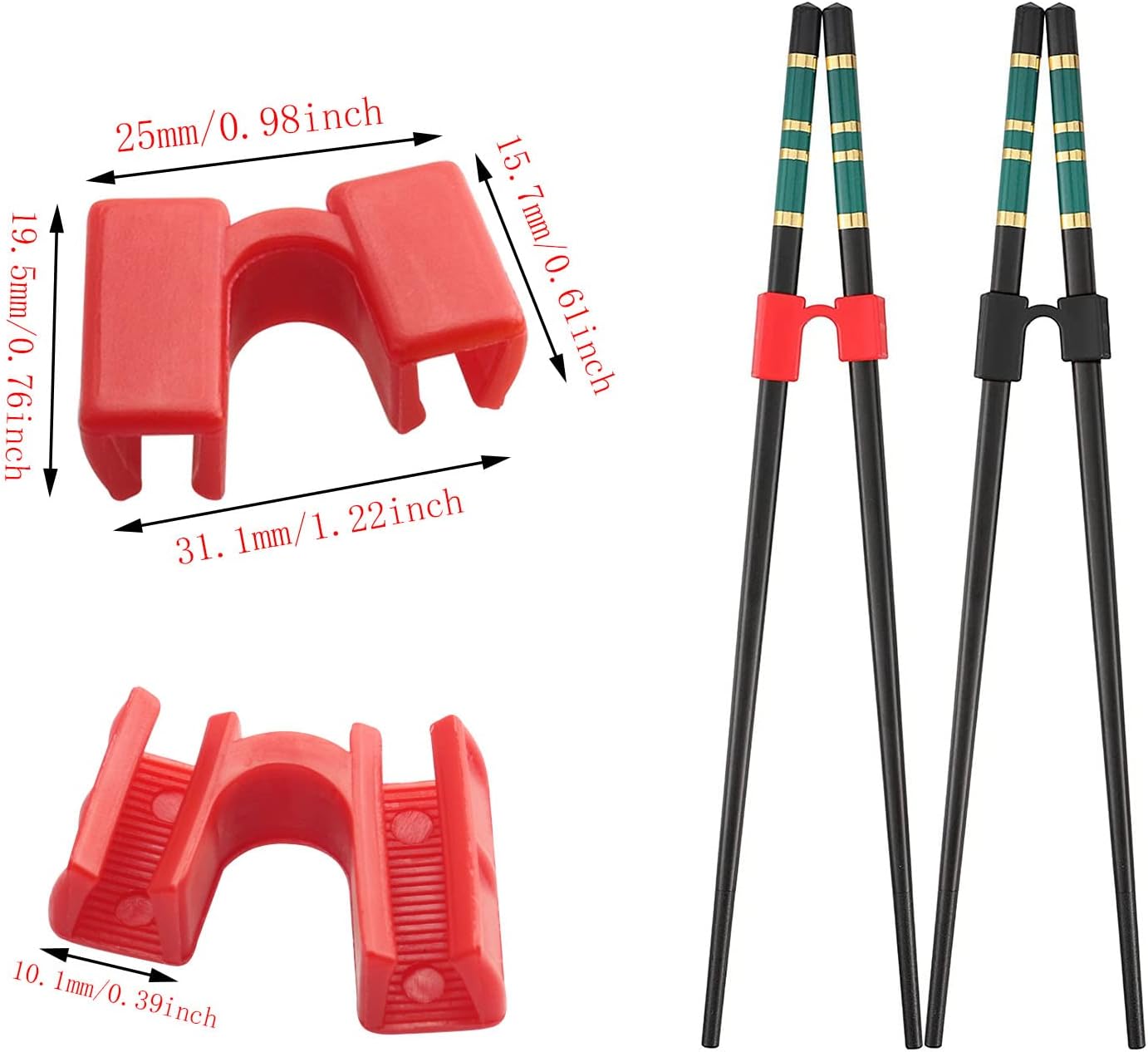 Palillos de palillos reutilizables, 6 unidades, para entrenamiento y bisagras, conector de palillos de entrenamiento para adultos, principiantes, 6
