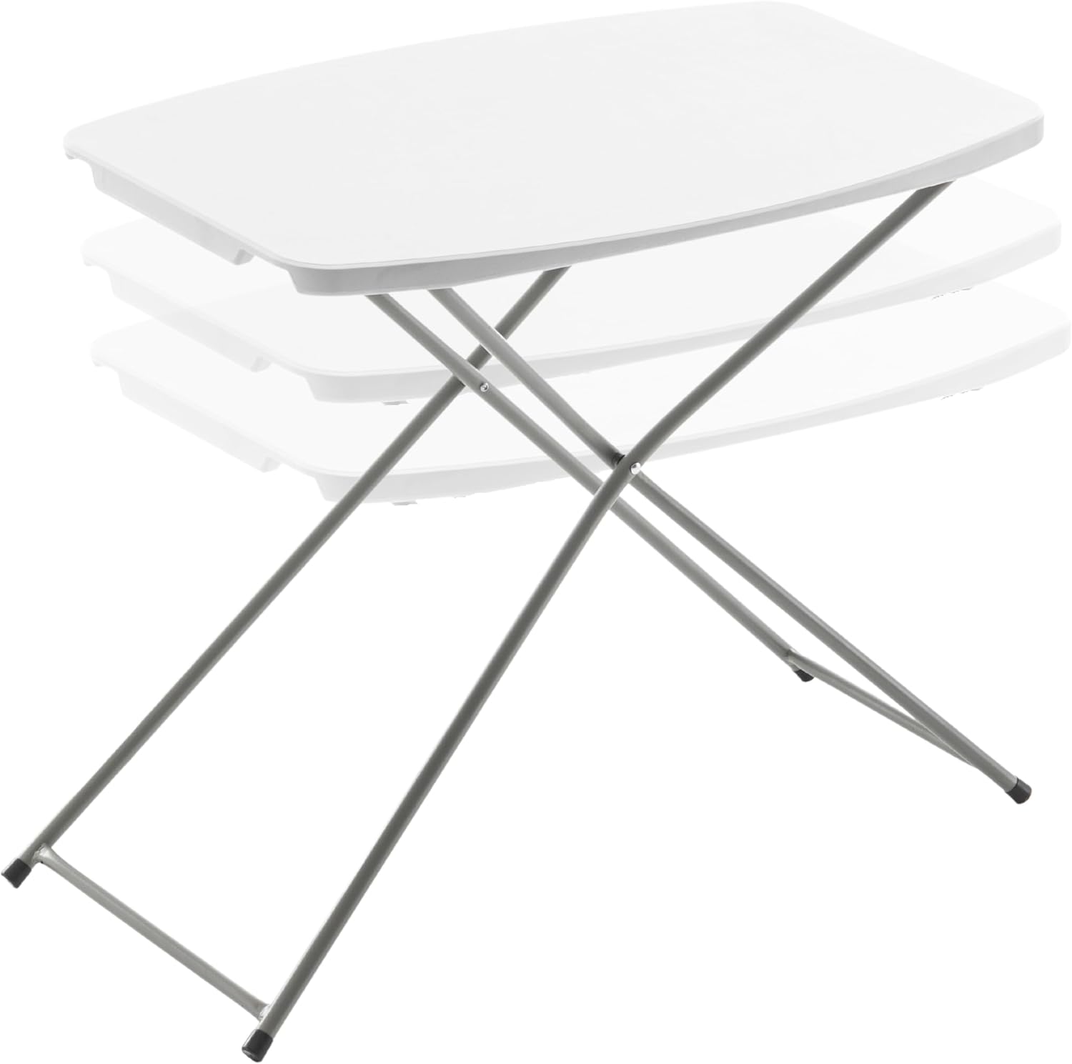 BTEXPERT Personal Adjustable Folding Laptop Table TV Tray, 29 Inch, White Granite