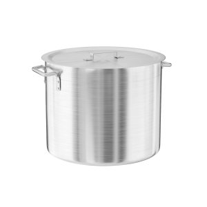 Krollen Industrial Olla de aluminio de peso estándar de 32 cuartos de galón con tapa Krollen Industrial Olla de aluminio de peso estándar de 32 cuartos de galón con tapa