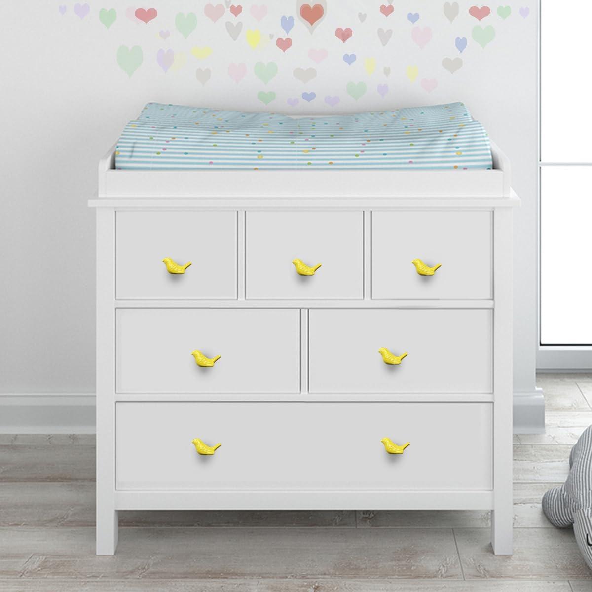 Pomos de cerámica con forma de pájaro para puertas y cajones, pomos para muebles y cocina, tiradores para armarios con tornillos, paquete de 6