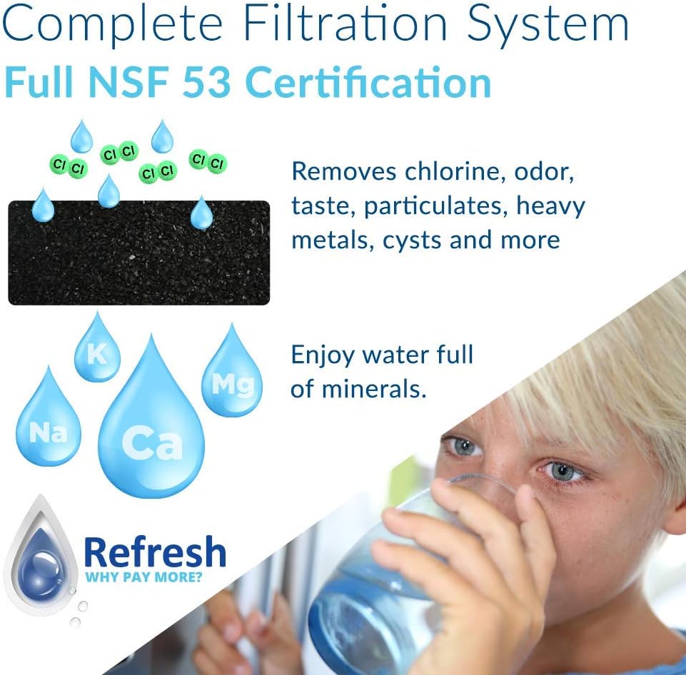 Refresh NSF-53 Filtro de agua de repuesto prémium para refrigerador compatible con LG LT500P, 5231JA2002A, 5231JA2002A-S, ADQ72910901, ADQ72910902,