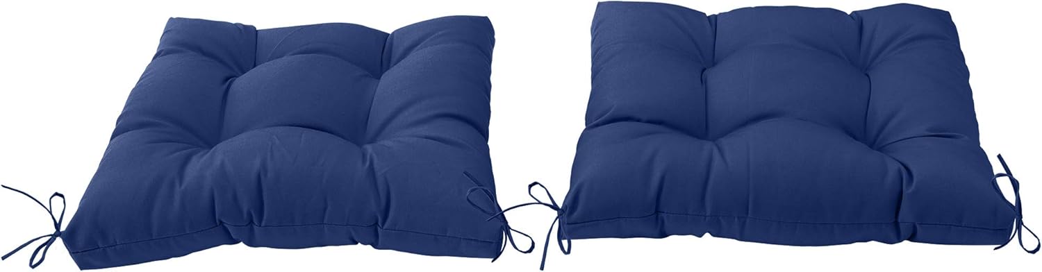 QILLOWAY Cojín cuadrado para patio para interiores y exteriores, juego de 2,19 pulgadas (azul marino)