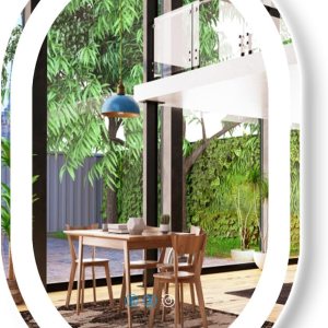 MEIOUKA Espejo de tocador ovalado iluminado de 20 x 33 pulgadas con luces, espejo LED ovalado para baño montado en la pared, espejo ovalado con luz MEIOUKA Espejo de tocador ovalado iluminado de 20 x 33 pulgadas con luces, espejo LED ovalado para baño montado en la pared, espejo ovalado con luz