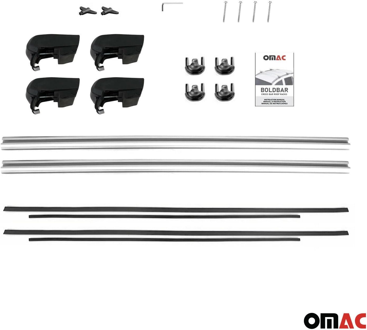 OMAC Portaequipajes con cerradura para Mazda CX-90 2024, color gris, 2 piezas antirrobo para viajes, kayak, canoa, surf, esquí, snowboard, camping