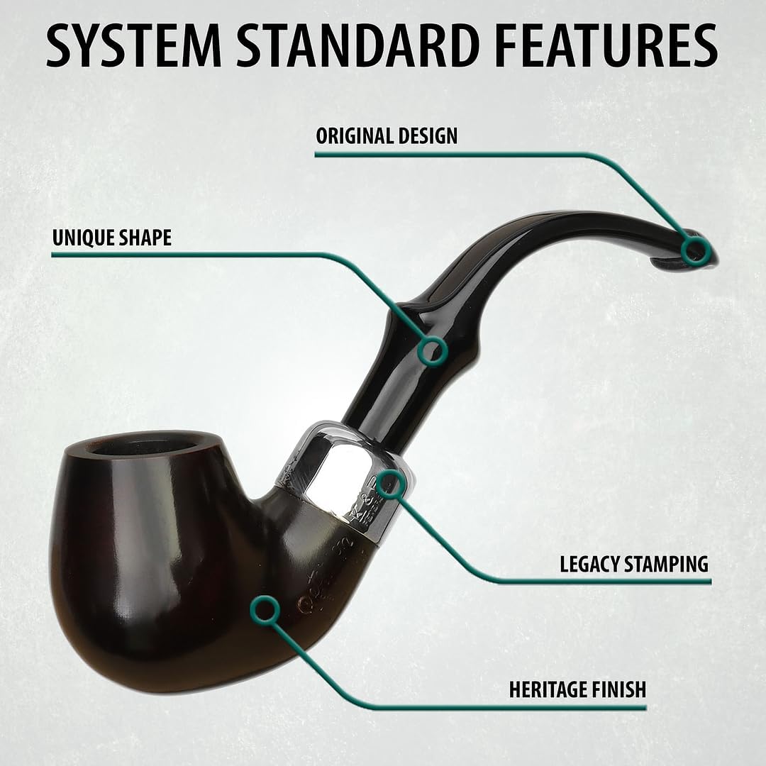 Peterson Sistema de tuberías con acabado patrimonial estándar – Briar mediteranian Briar – Pipa de tabaco irlandés hecha a mano (P Lip, 317)