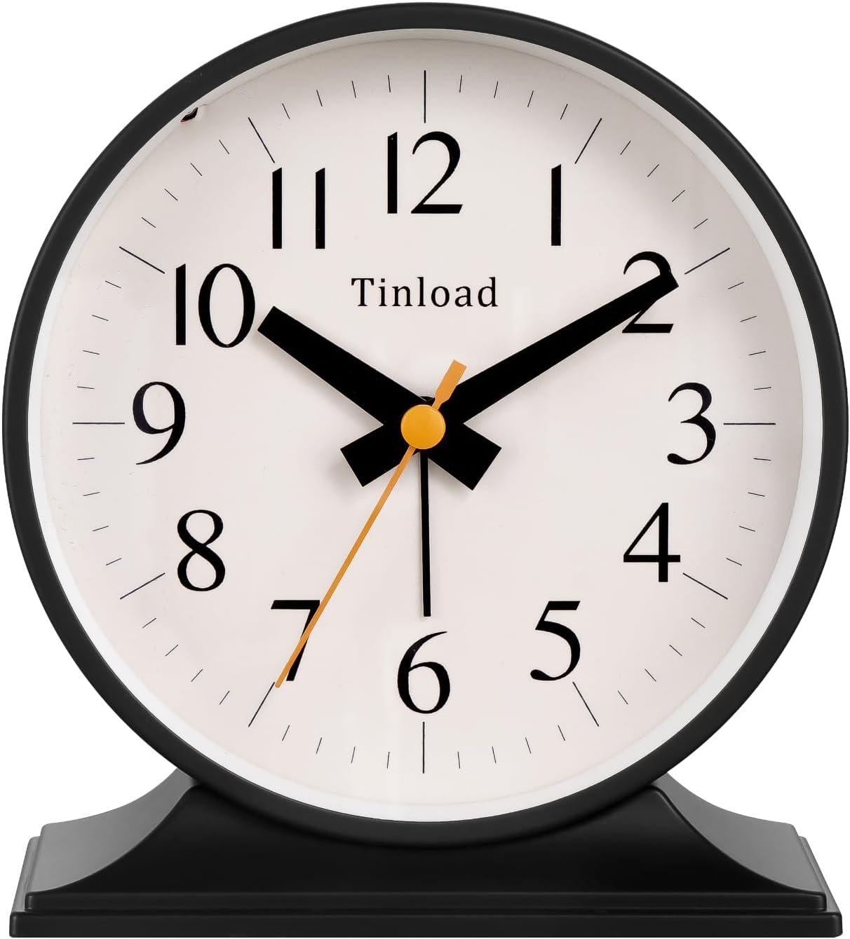 Reloj despertador analógico retro antiguo de 4.5 pulgadas, pequeño reloj silencioso para sala de estar, dormitorio, mesita de noche, escritorio