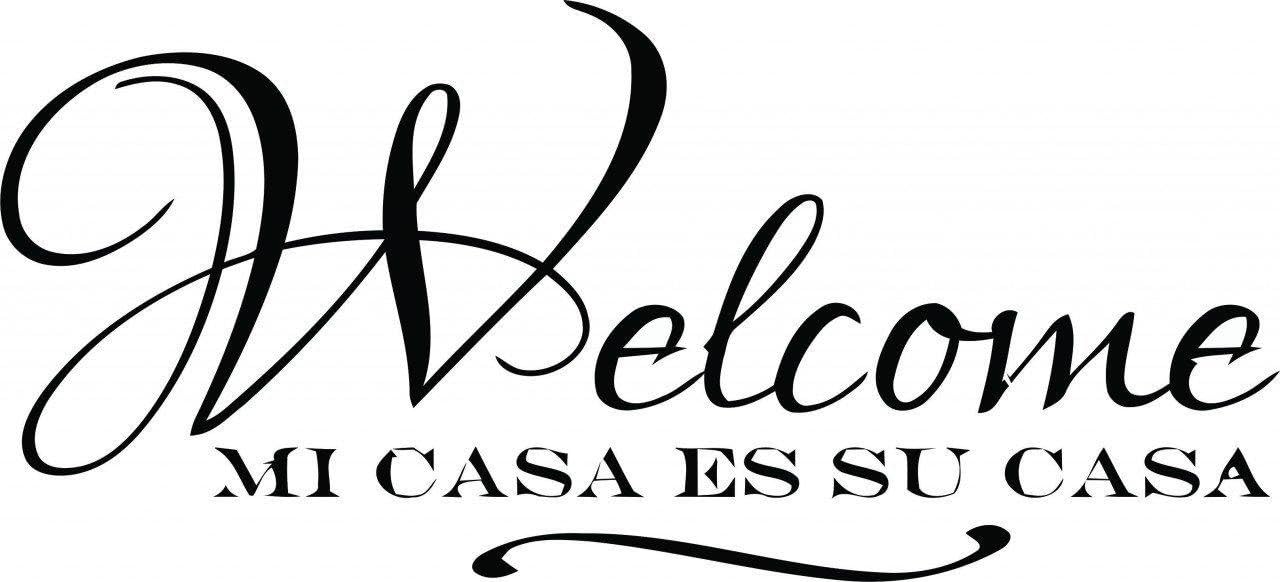 Etiqueta engomada de pared con texto en inglés “Welcome mi casa” (texto en inglés) con texto en inglés “Welcome mi casa”, tamaño de 22 colores