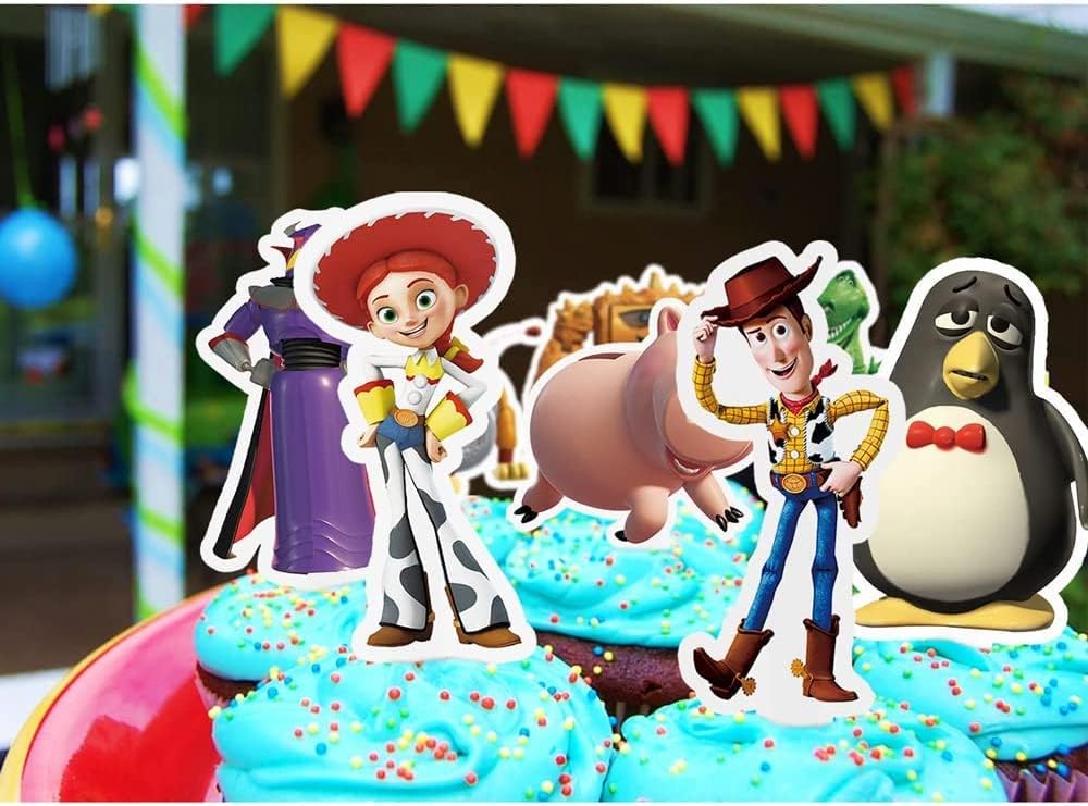 Juego de 38 decoraciones para cupcakes de cuentos, suministros de fiesta de pastel de cumpleaños