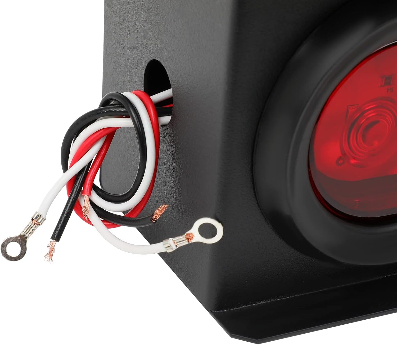 Juego de 2 cajas de luces traseras para remolque, 6 pulgadas, ovaladas, color rojo, luces LED para remolque, luz de freno y giro, luces de marcador
