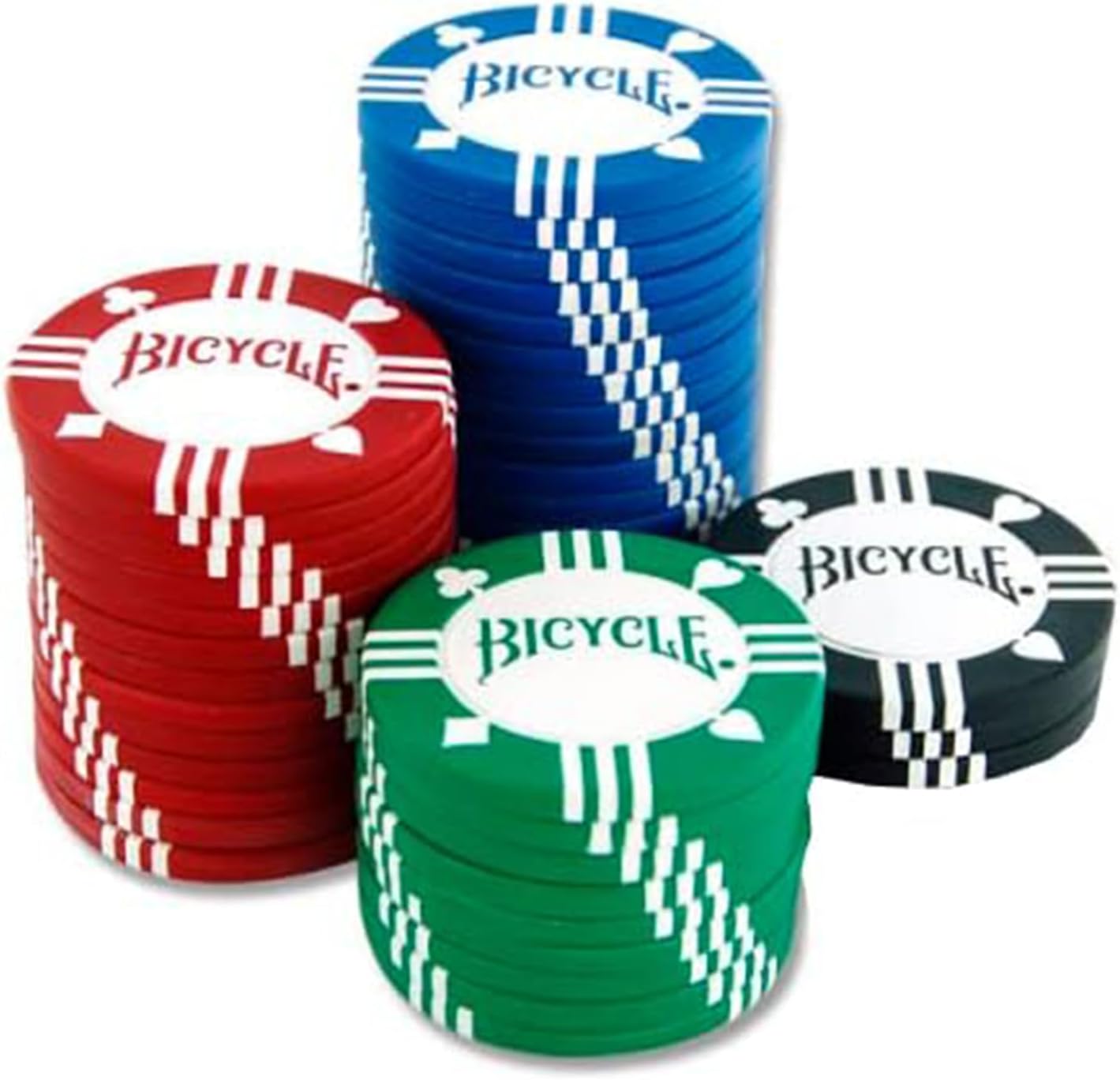 Bicycle Fichas de póquer de arcilla 8G, 100 unidades, con bandeja de casino, fichas de póquer rellenas de arcilla 8G prémium con bandeja de casino,