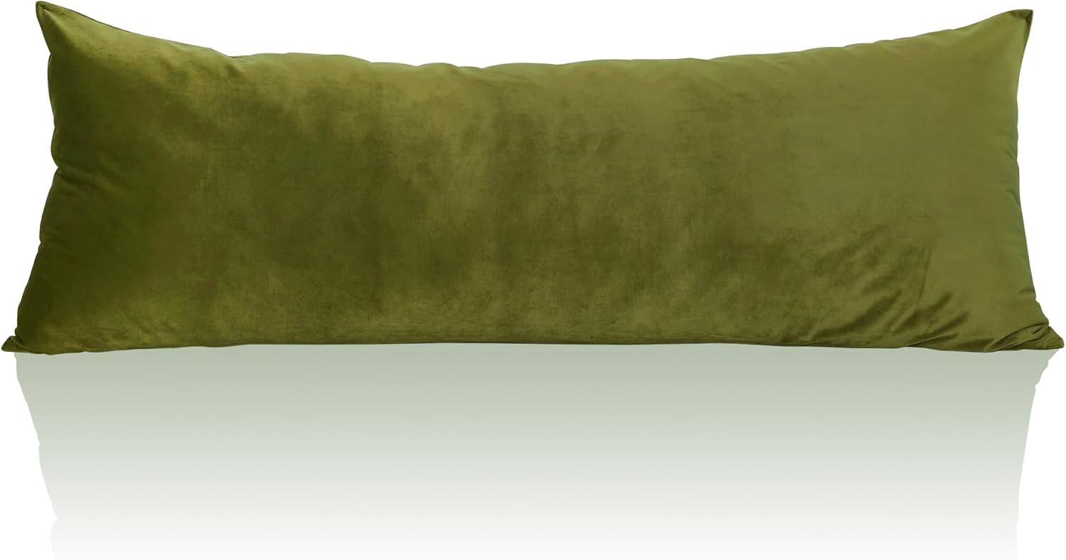 StangH Fundas de almohada corporal de terciopelo suave, funda de almohada corporal verde oliva para bebés y embarazo, todas las estaciones, adecuada