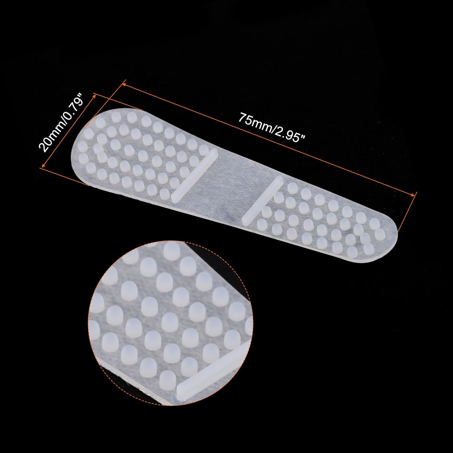 uxcell 25 tiras adhesivas de silicona antideslizantes para colgar ropa para perchas de madera y plástico, transparentes (2.95 x 0.79 pulgadas)