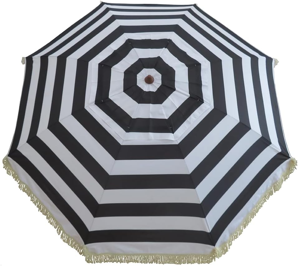 Hula – Sombrilla Tiki de paja tropical, palapa, rafia, tiki hut, sombrilla hawaiana para patio con flecos, sombrilla bohemia de 6 pies 8 pies y 9