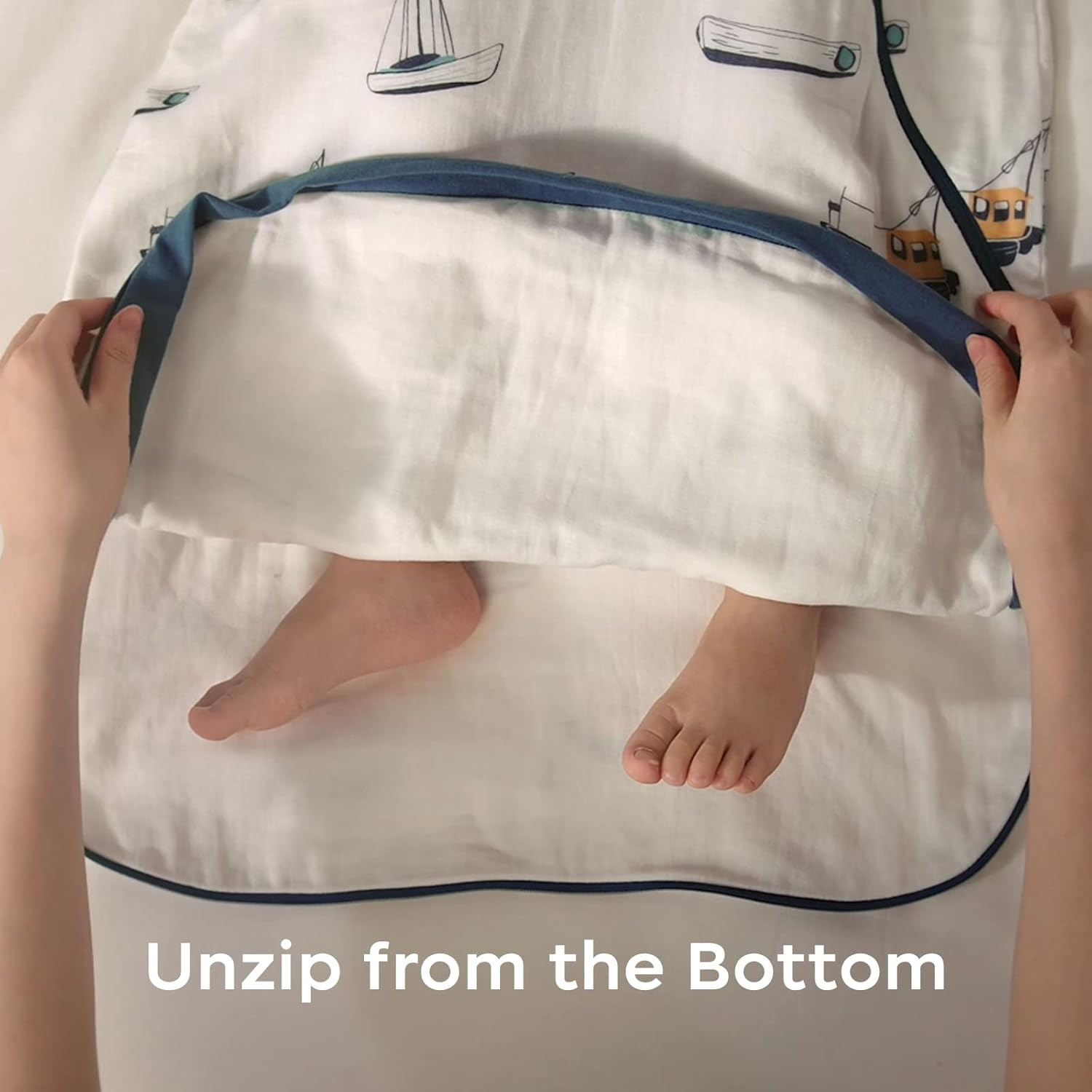 bc babycare Saco de dormir para bebé 18-24M 100% algodón orgánico suave saco de dormir para bebé, cremallera de 2 vías, tamaño grande y espacio