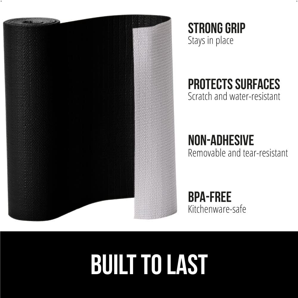 Gorilla Grip Forros originales antideslizantes para cajones y repisas rollo sin adhesivo duraderos y resistentes para alacenas, cocinas y