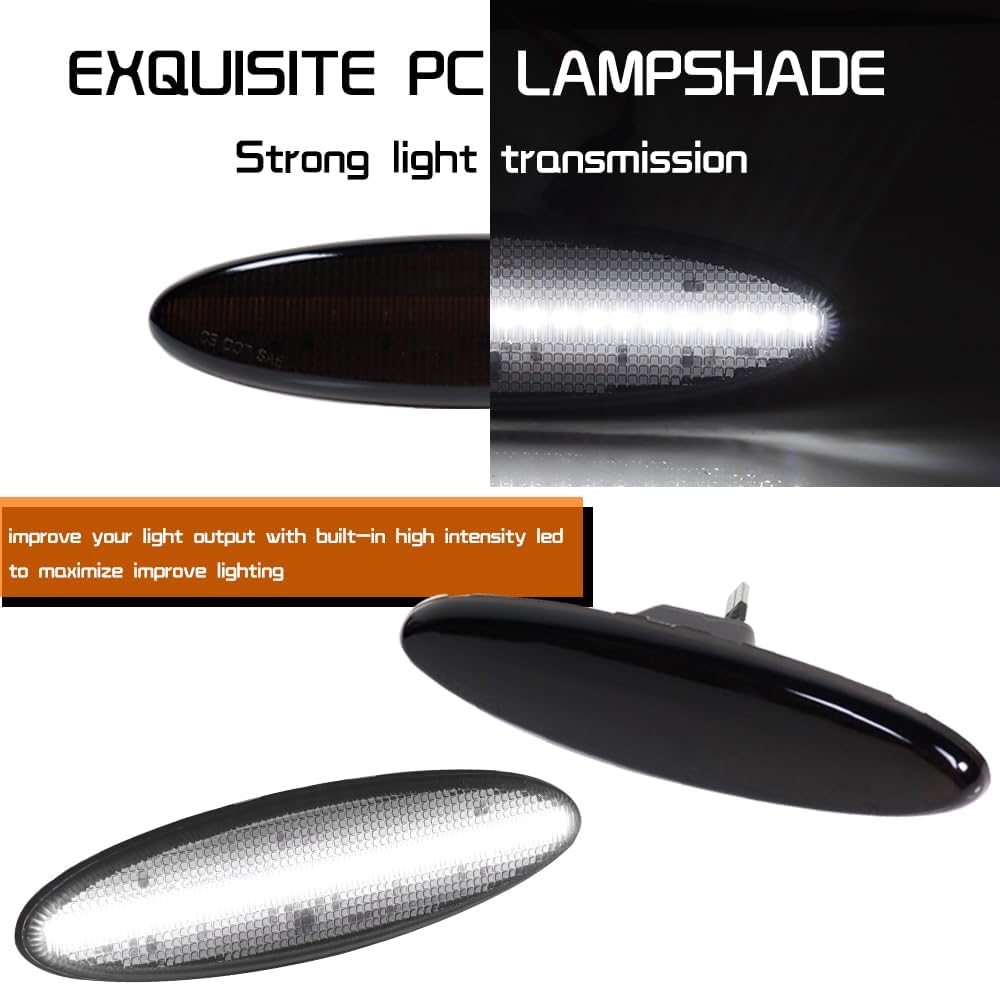 Blanco LED ahumado lente para 1997-2004 Chevrolet Corvette C5 parachoques trasero lateral Fender Marker luces de señal de giro OEM # 16523536