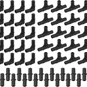 PEX – Paquete de 60 camisetas, acoplamientos y codos de 12 pulgada, accesorios de polietileno PPSU Crimp Pex (F2159) con codos (20 unidades), PEX – Paquete de 60 camisetas, acoplamientos y codos de 12 pulgada, accesorios de polietileno PPSU Crimp Pex (F2159) con codos (20 unidades),