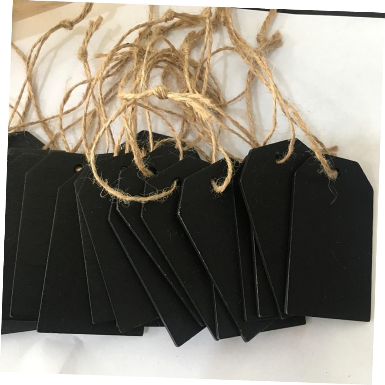 Didiseaon Caballete de pizarra para decoración de Navidad, 20 piezas, letrero colgante de pizarra para manualidades, pequeña pizarra, aserrín,