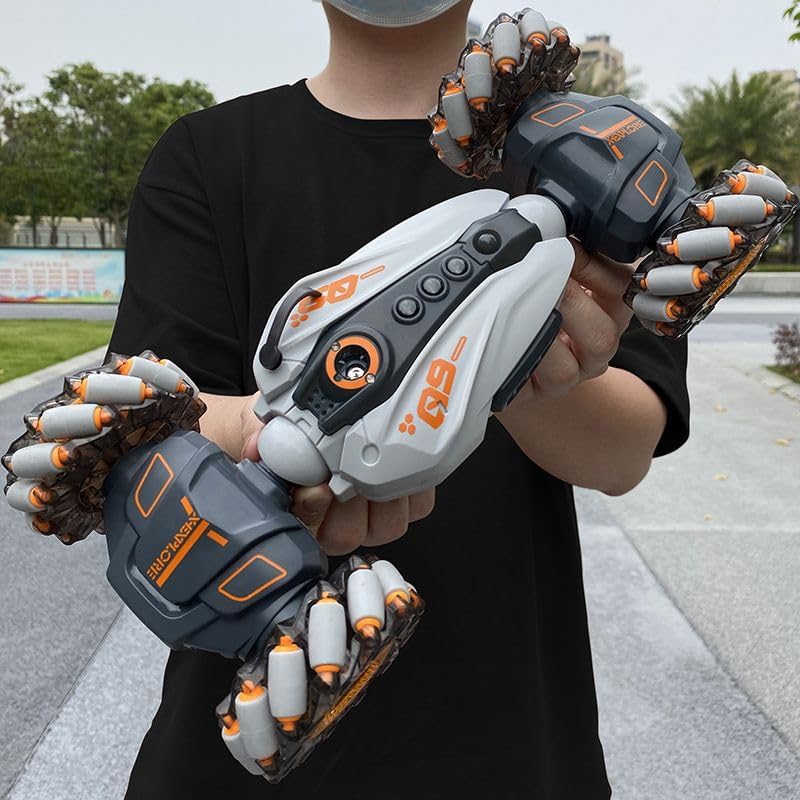 Gesture – Auto de control remoto con aerosol, transformación 4WD 360 gira todo terreno 2.4 GHz juguete con luces de música, autos de acrobacias RC