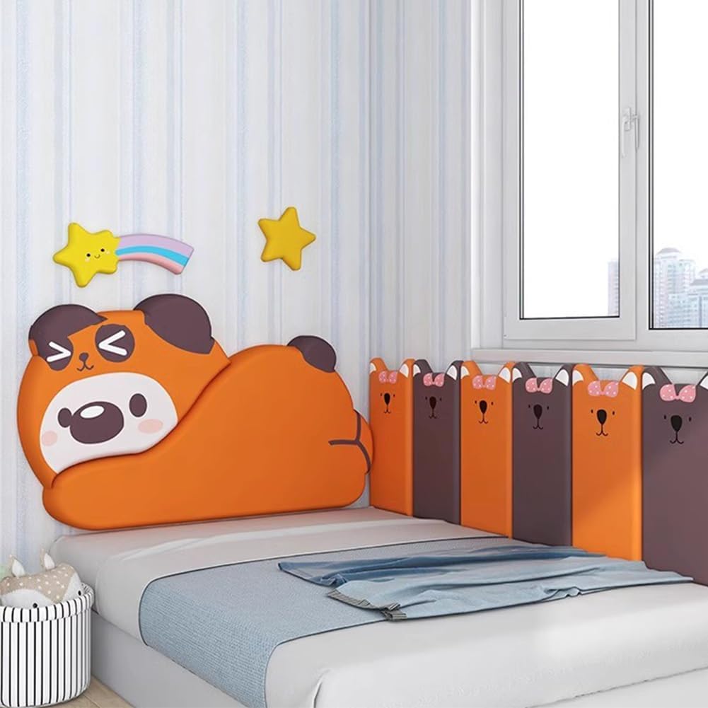 Paneles de pared 3D 3D de dibujos animados, calcomanías de pared, acolchado de pared para cabecero infantil y tatami, papel tapiz autoadhesivo suave