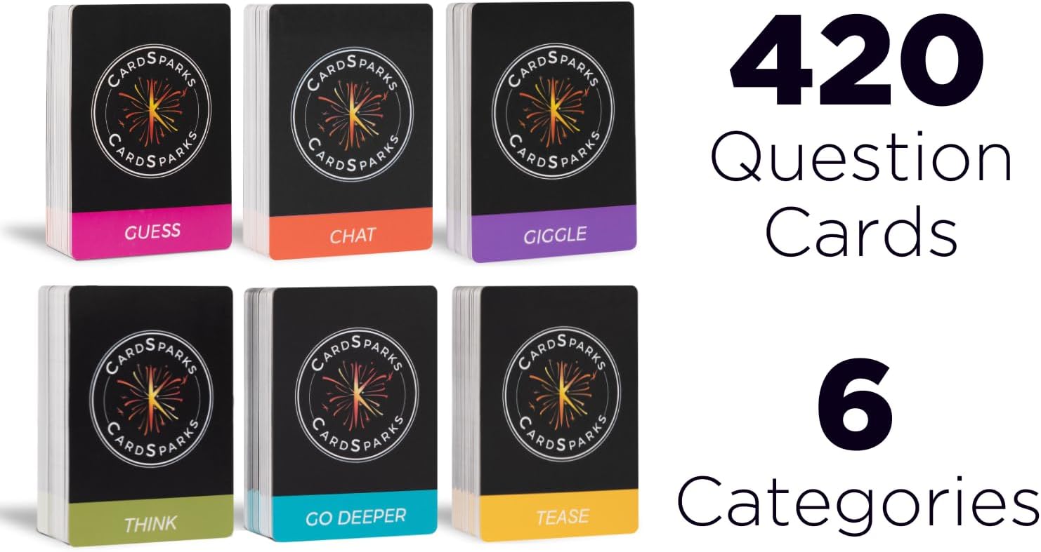 CardSparks! Tarjetas de conversación para parejas (x420) – Mejores relaciones y conexión más profunda – Juego de cartas de citas para adultos –