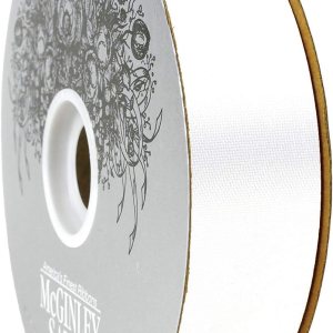 McGinley Mills – Cinta de satén de acetato de 1.3 pulgadas de ancho, color blanco, carrete de 100 yardas McGinley Mills – Cinta de satén de acetato de 1.3 pulgadas de ancho, color blanco, carrete de 100 yardas