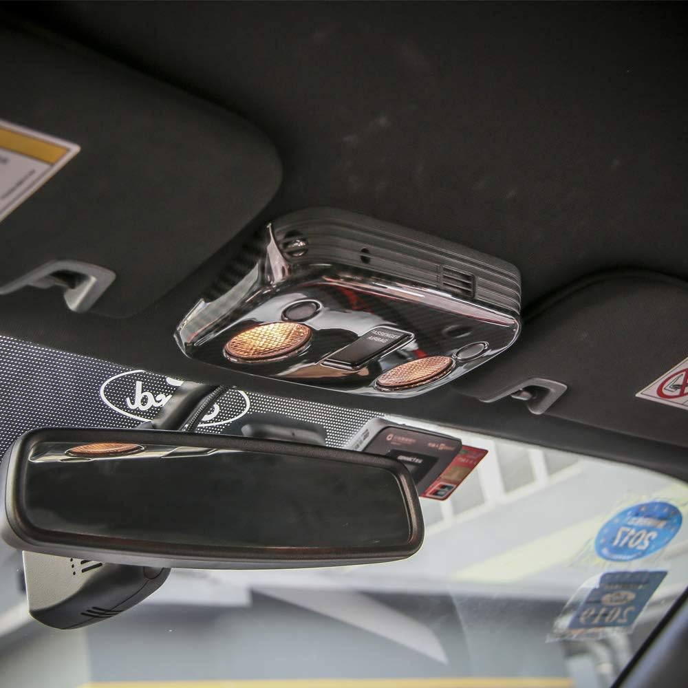 JeCar Para Mustang Fibra de Carbono Interior Techo Luz de Lectura Cubierta de Lámpara Accesorios para Ford Mustang 2015-2023