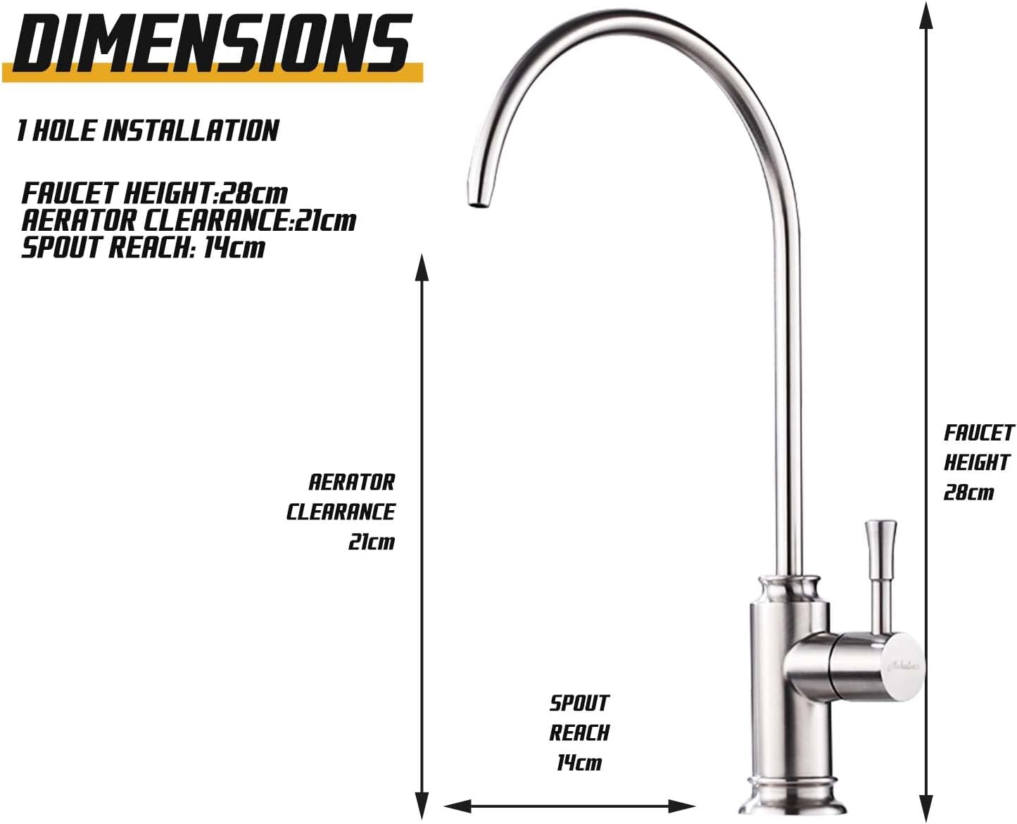 Achelous Grifo de filtro de agua de cocina de níquel cepillado, grifo de agua potable sin plomo de acero inoxidable que se adapta a unidades de