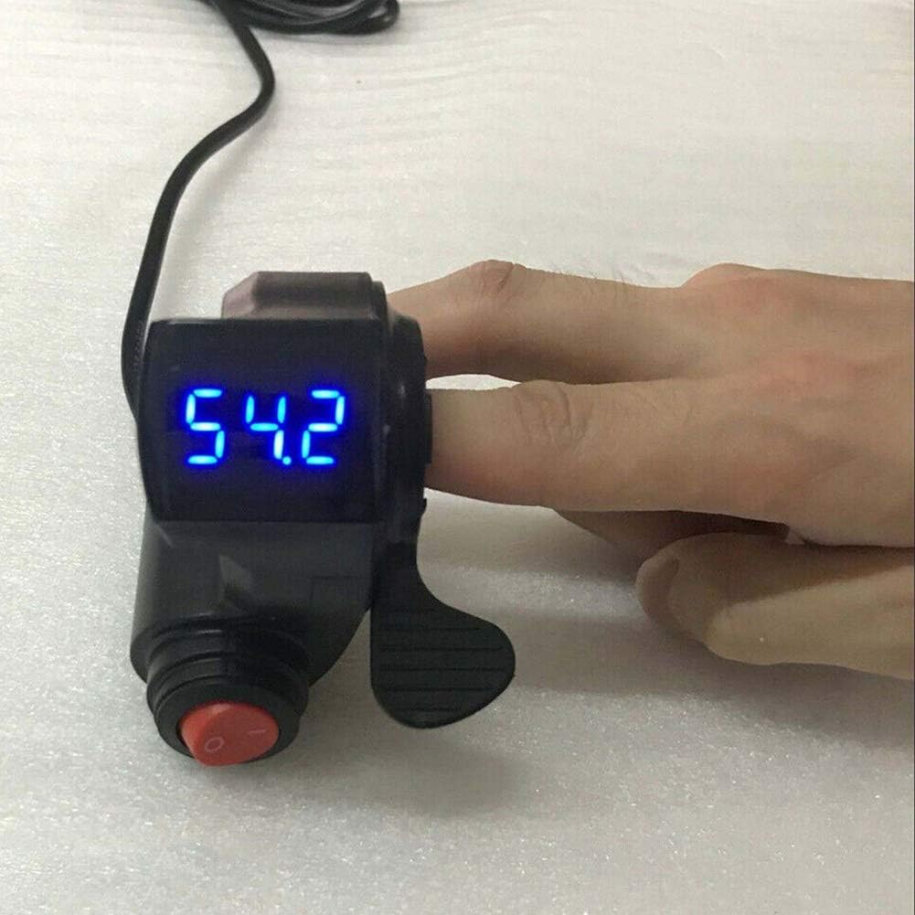 Controlador de voltaje del acelerador de pulgar negro con interruptor de pantalla LED para scooter eléctrico Pocket Bike 12V-84V plástico E-Bike