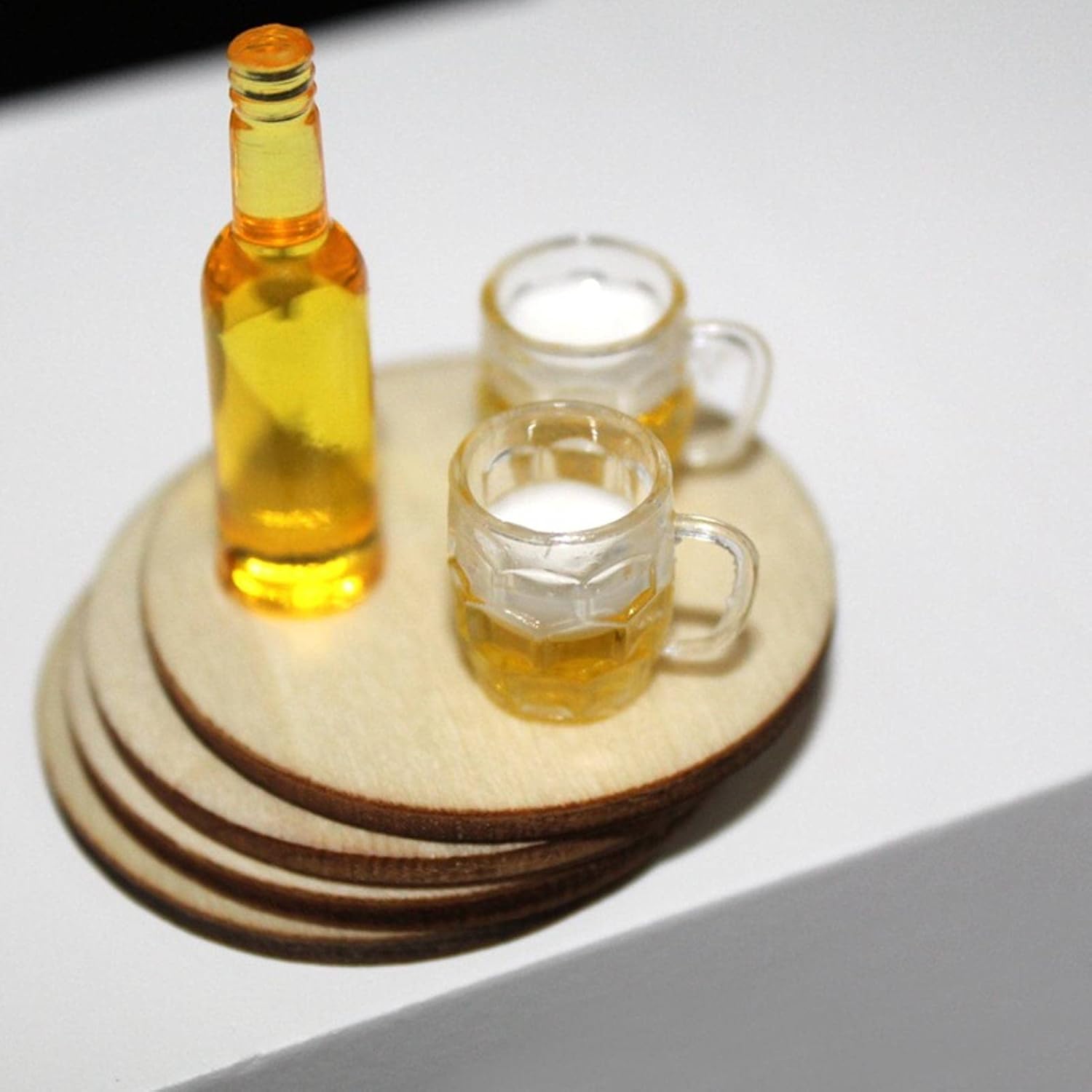 Luqeeg Vasos de cerveza en miniatura, tazas de cerveza en miniatura, kit de casa de muñecas en miniatura, accesorios de decoración de casa de