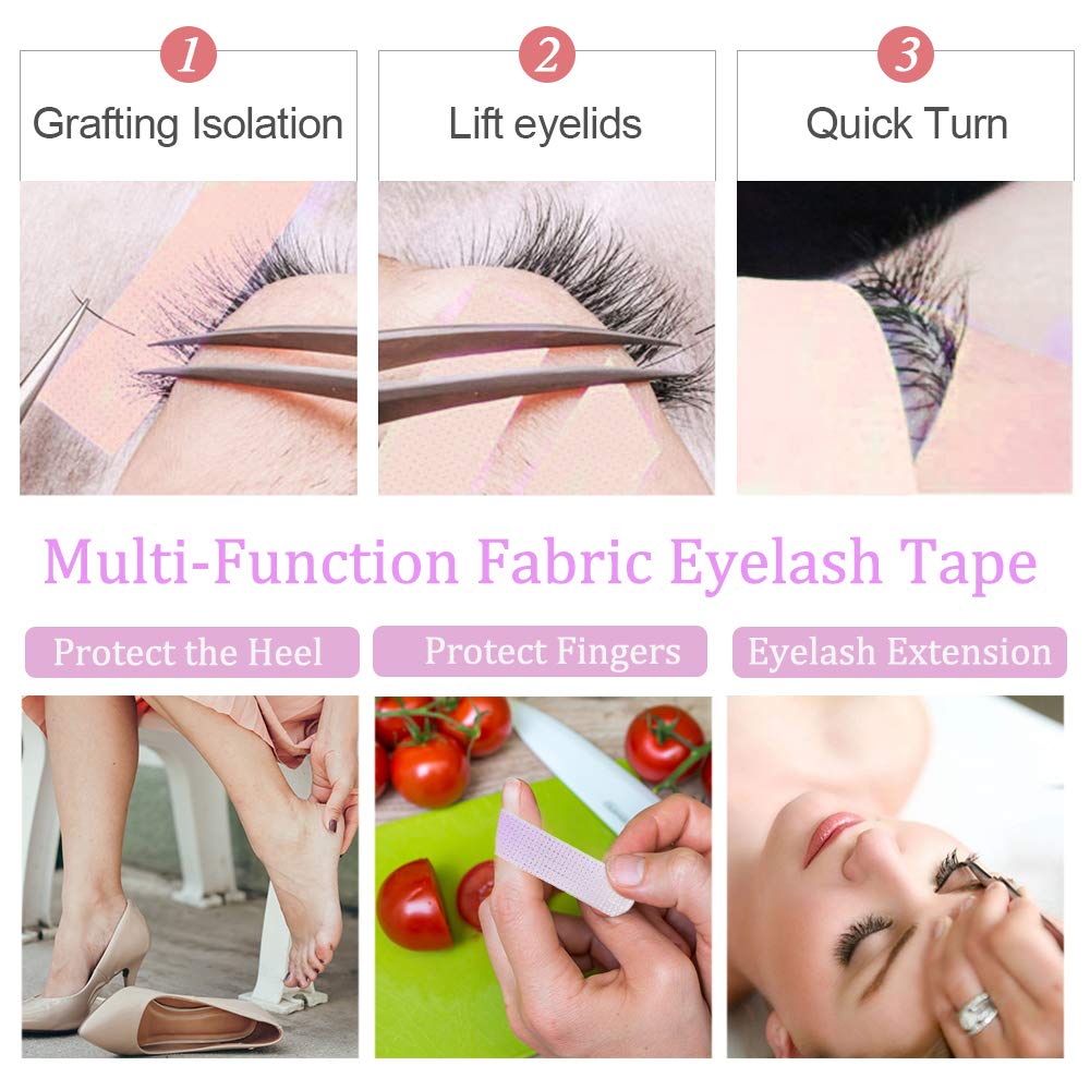 6 rollos de extensiones de pestañas debajo de los ojos, cinta EBANKU de tela transpirable, cinta adhesiva de microporos para pestañas, suministro de