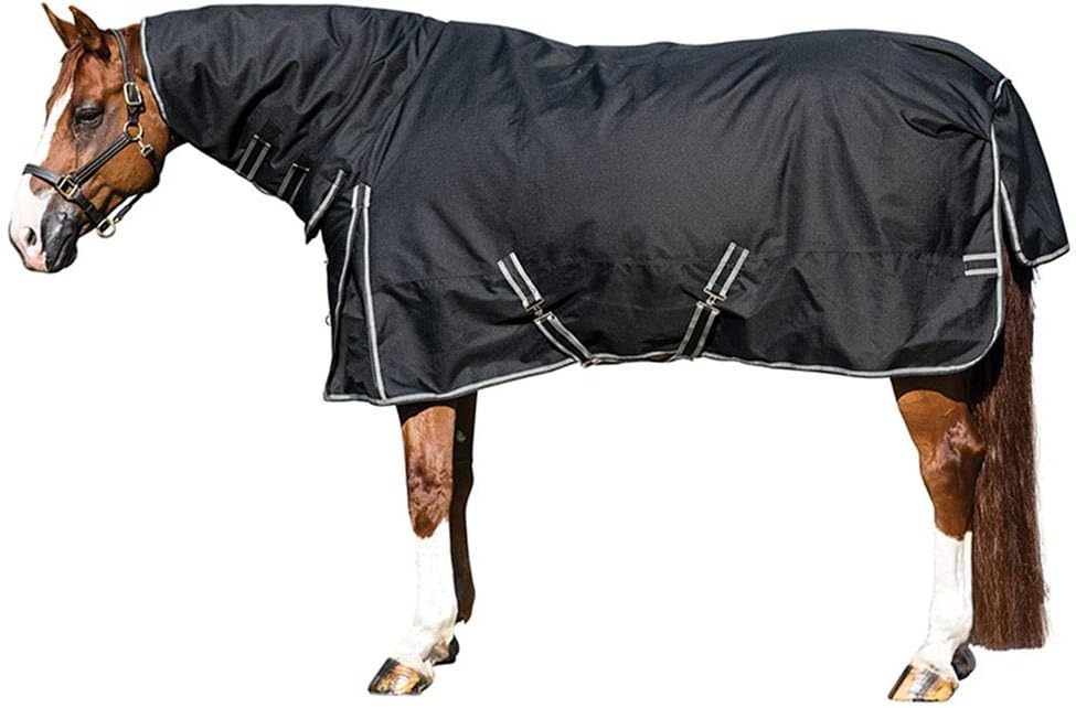 Blizzard – Hoja de participación de caballo – Juego ligero  Cubierta de cuello adjunta  Tamaño 68 – Negro  1200 Denier  Surcingle cruzado