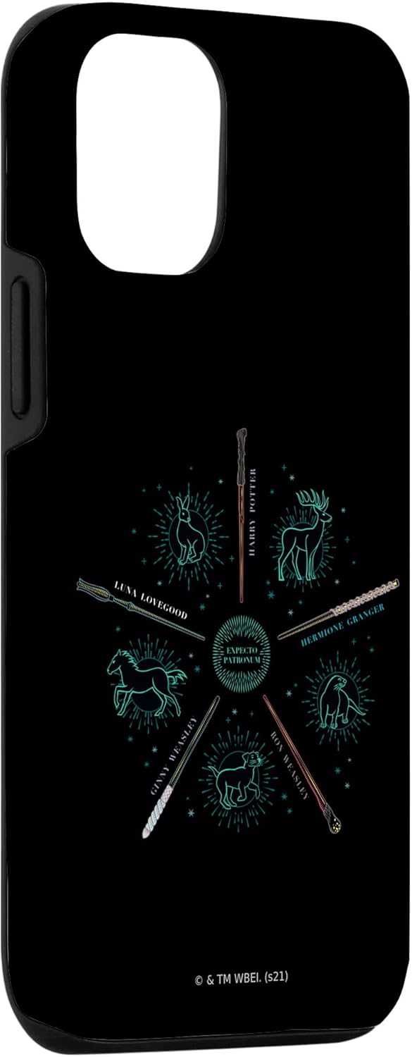 Funda para iPhone 13 Harry Potter Expecto Patronus y varitas