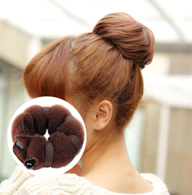 3 piezas Magic Hair Styler Donut Hair Bun Maker Styling Twist Ring Former Shaper Hair Trenzado Herramienta Rizador de Pelo Accesorio 1 Grande 2