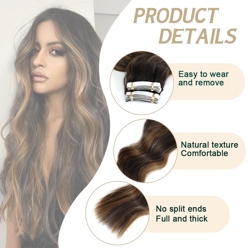AFNOTE Extensiones de cabello adhesivas, 10 unidades, 1.76 oz, rizado, ondulado, ondulado, extensiones de cabello de 20 pulgadas, extensiones de