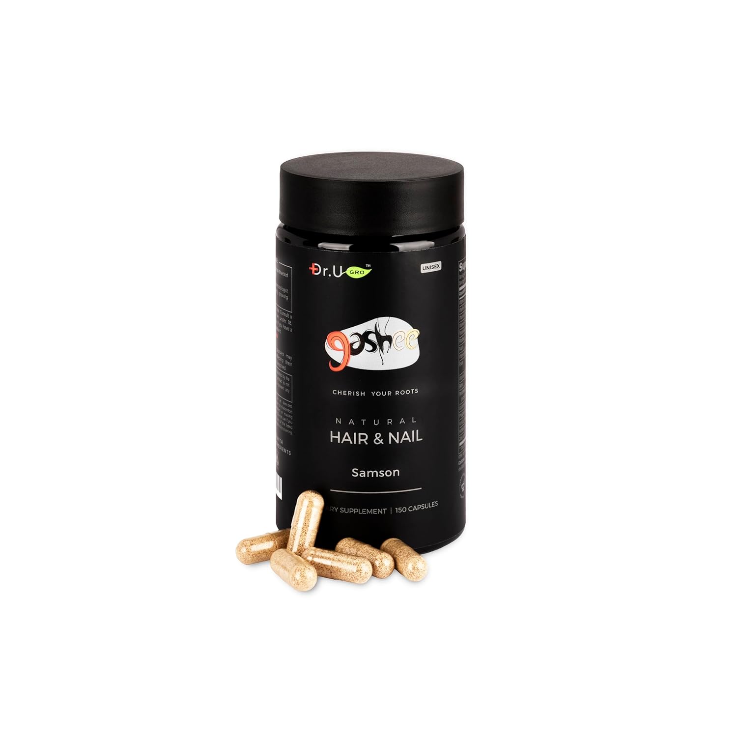 Dr.UGro Gashee Suplemento para el crecimiento del cabello para hombres y mujeres vitaminas para el cabello más grueso y fuerte. Promueve el
