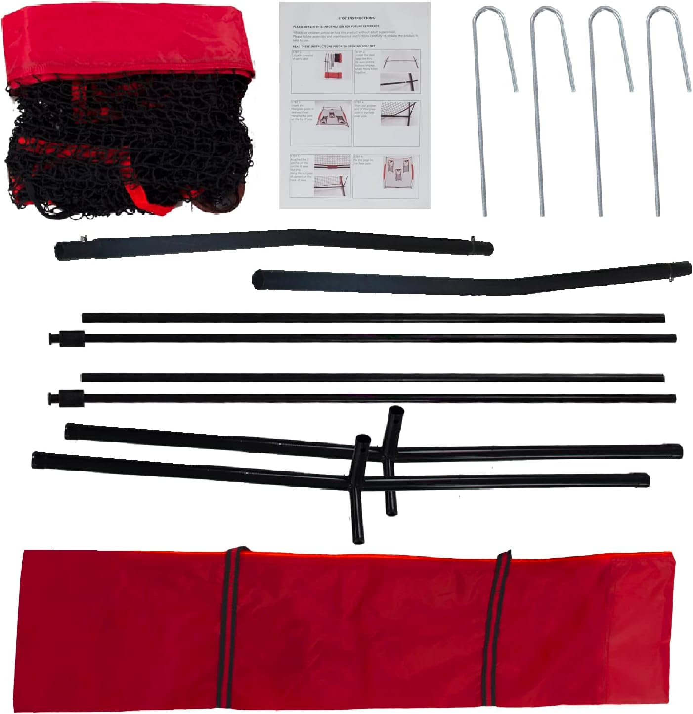 FLITURE Red de fútbol para lanzar, red de fútbol de 6 x 6 pies con tres bolsillos de objetivo, red de equipo de entrenamiento de fútbol para patio