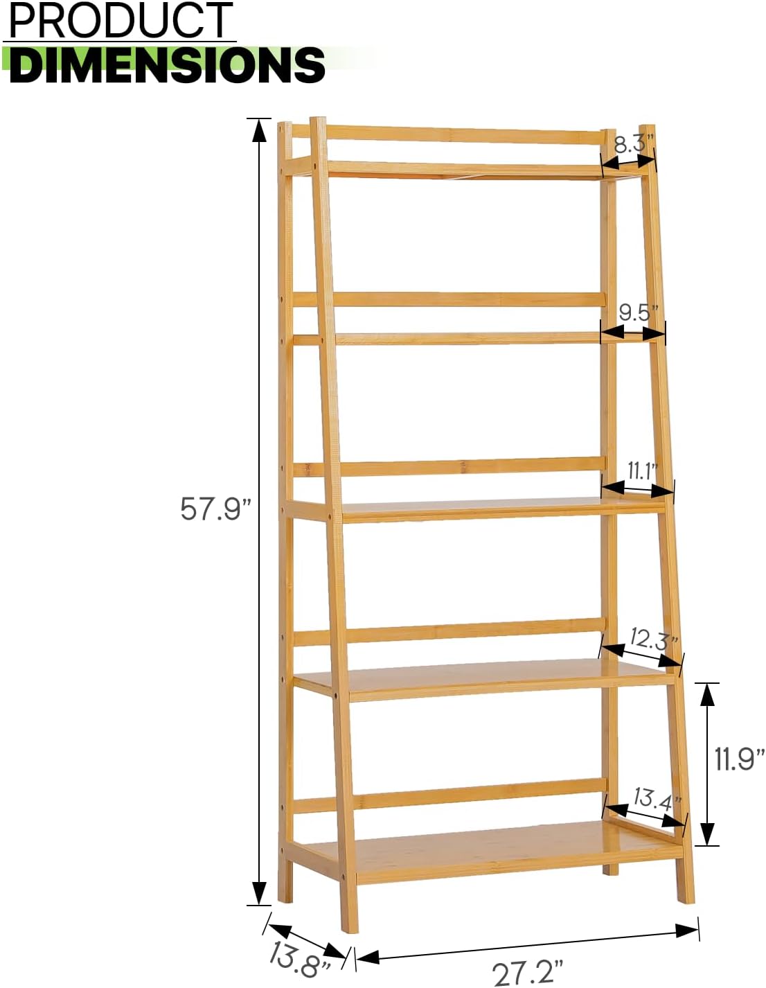 Magshion Organizador trapezoidal de bambú para estantes de flores, 5 niveles, para interiores y exteriores, soporte organizador de macetas de bambú
