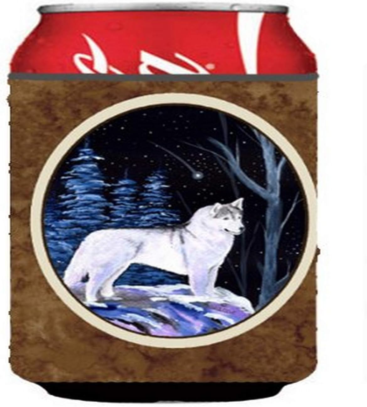 Caroline’s Treasures SS8400CC Starry Night Siberian Husky – Enfriador para latas o botellas, funda lavable para bebidas, soporte aislado para