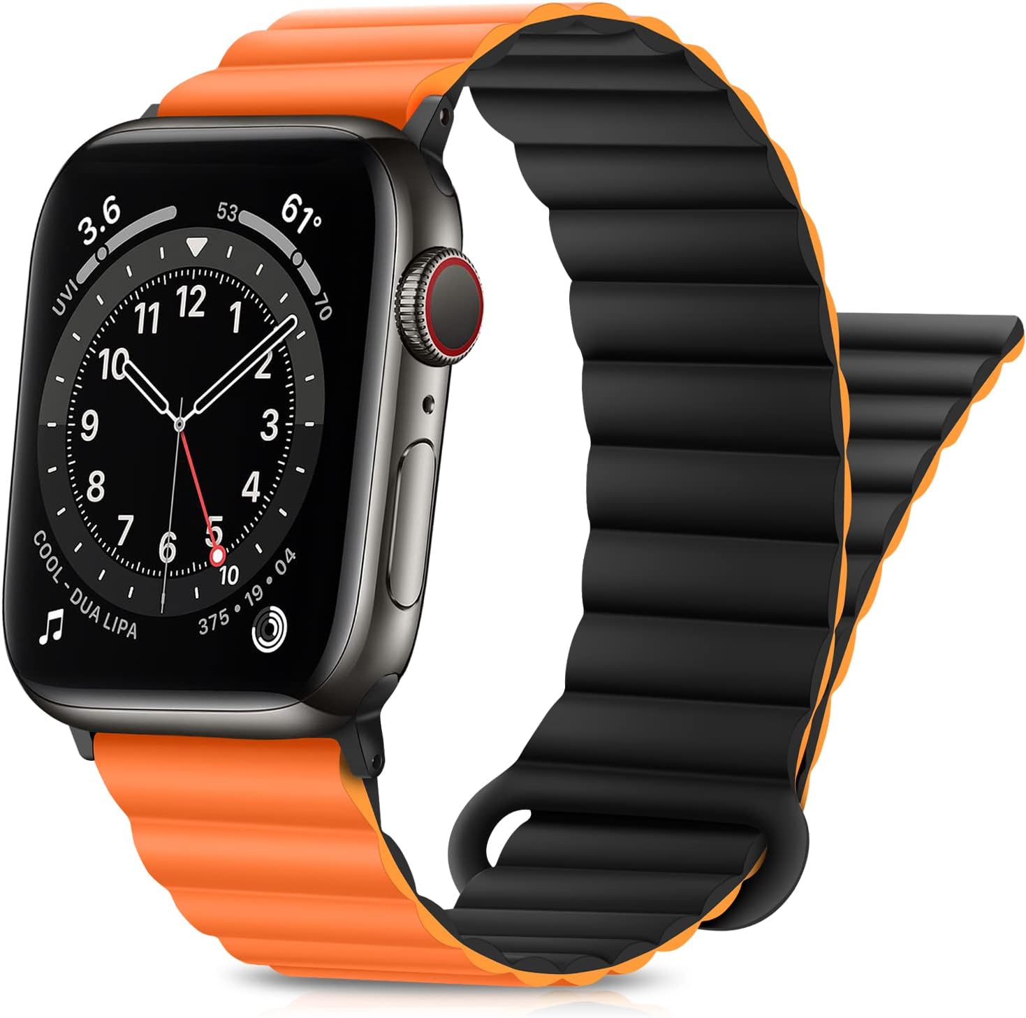 HITZEE Compatible con Apple Watch Band de 1.929 in, 1.772 in, 1.732 in, 1.654 in, 1.654 in, 1.614 in, 1.575 in, 1.496 in, silicona de doble cara
