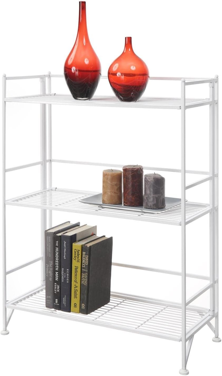 Convenience Concepts Designs2Go – Estante para almacenamiento extra de 2pisos, metal, plegable, Metal, Blanco