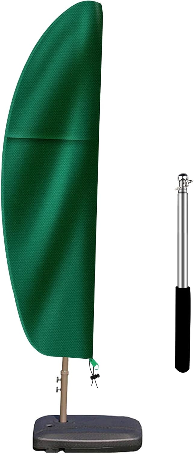 Cubiertas de sombrilla voladiza para patio al aire libre cubierta impermeable para paraguas estilo plátano con cremallera se adapta a 9 pies a 14