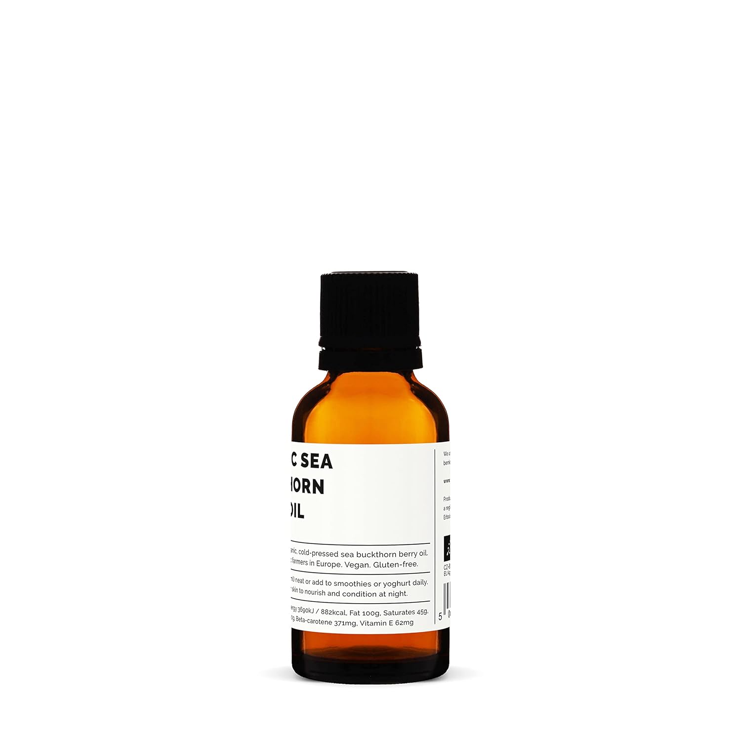 Aceite de espino amarillo 100% orgánico, 1 onza líquida, prensado en frío 501, rico en omega-7 y betacaroteno, directamente de la granja, sin OMG,