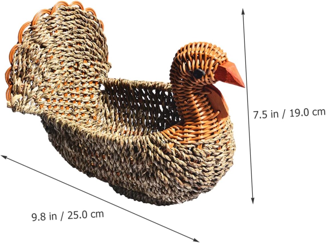 STOBAZA 2 cestas de paja para pavo, cesta circular para aperitivos, bandeja tejida a mano, cesta de verduras, cesta de tocador, cestas para