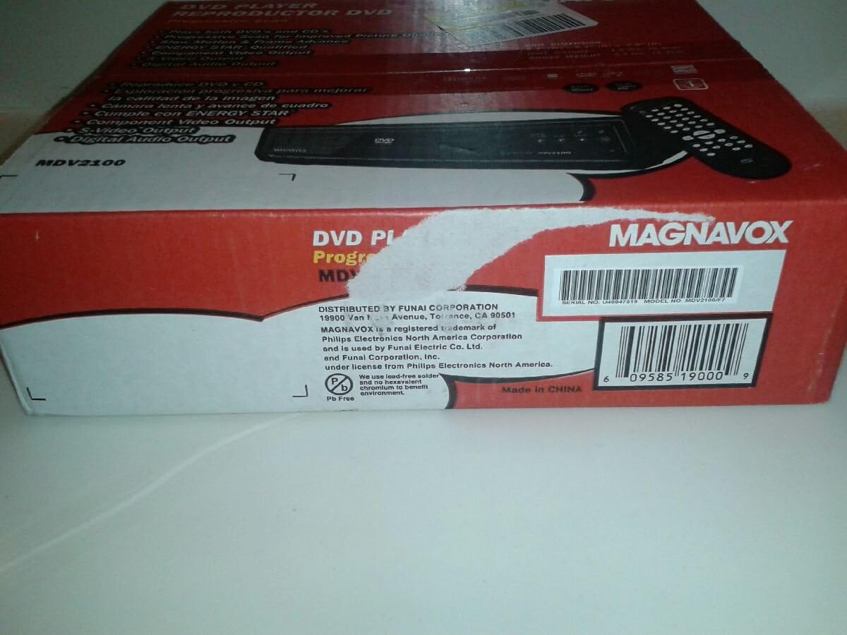 Magnavox Reproductor de DVD Mdv2100f7 Wzoom de exploración progresiva Búsqueda de cámara lenta