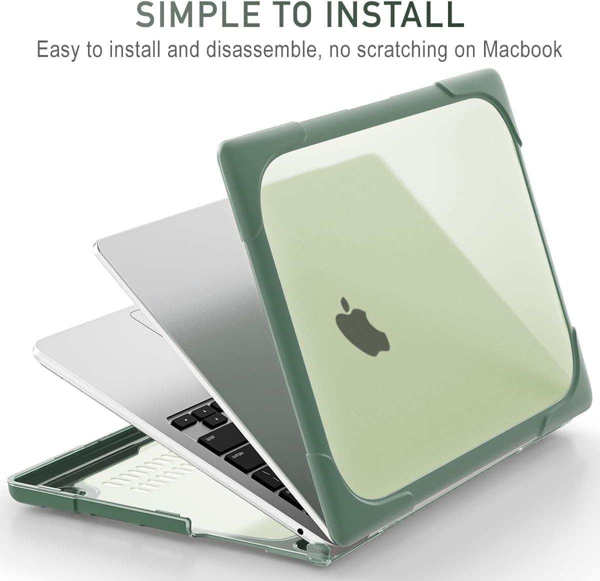 Mektron Funda resistente 2023 para MacBook Air de 15 pulgadas con chip M2 modelo A2941, funda rígida protectora a prueba de golpes de 15.4 pulgadas