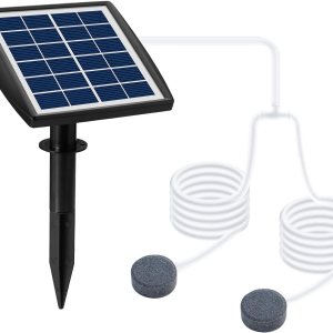 Andoer Bomba de oxígeno solar enchufable de 6 V 2 W con tubo de 8.2 pies, 2 piedras de burbujas de aire, oxigenador para acuario, aireador de Andoer Bomba de oxígeno solar enchufable de 6 V 2 W con tubo de 8.2 pies, 2 piedras de burbujas de aire, oxigenador para acuario, aireador de